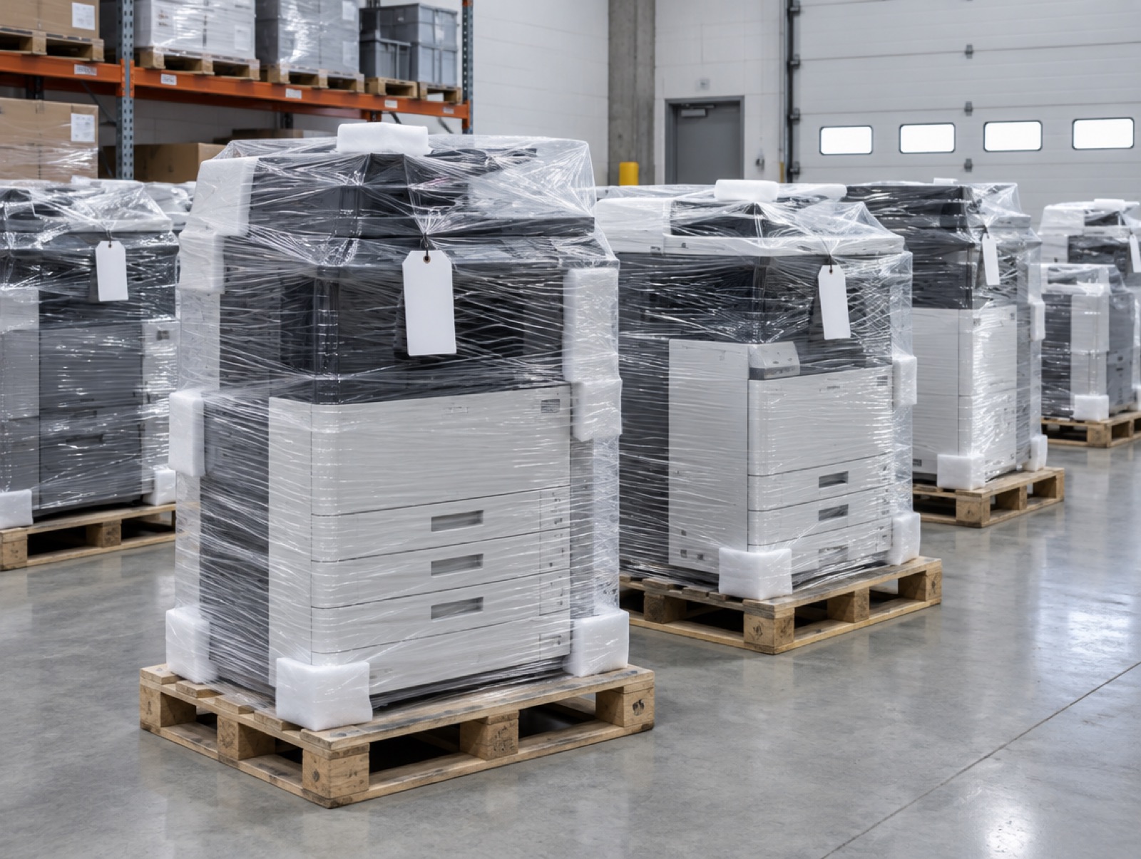 Verpackte Altgeräte bereit zur Rückführung